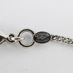 Chanel bracelet Coco mark heart motif key metal silver black 07P ladies