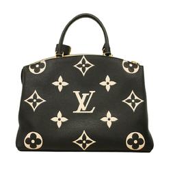 Louis Vuitton Handbag Monogram Empreinte Bicolor Grand Palais MM M45842 Black Beige Women's