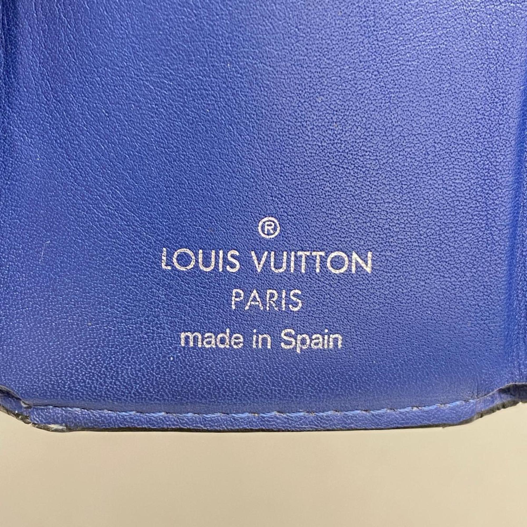 Louis Vuitton Tri-fold Wallet Taigarama Discovery Compact M67620 Cobalt Men's