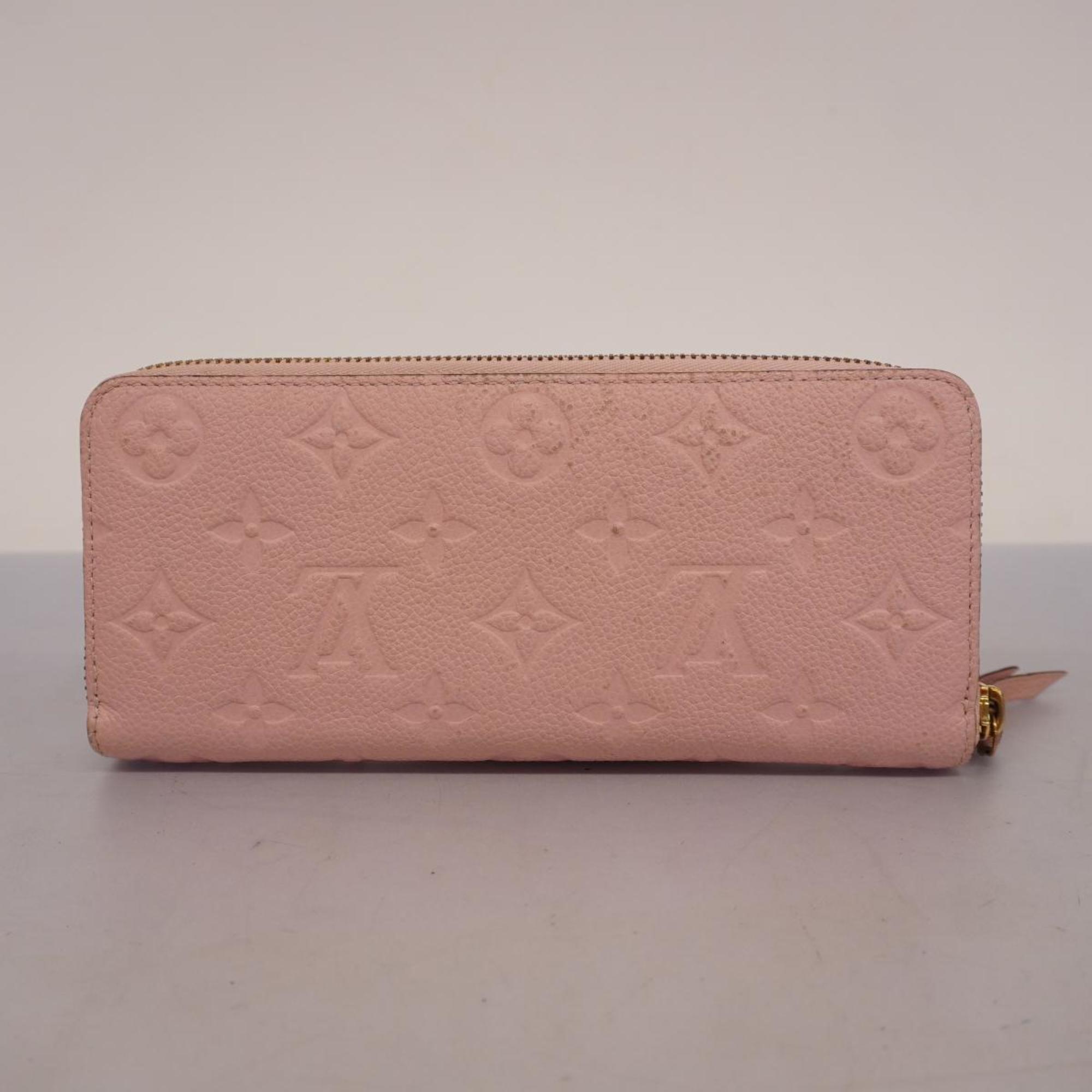 Louis Vuitton Long Wallet Monogram Empreinte Portefeuille Clemence M61265 Rose Ballerine Ladies