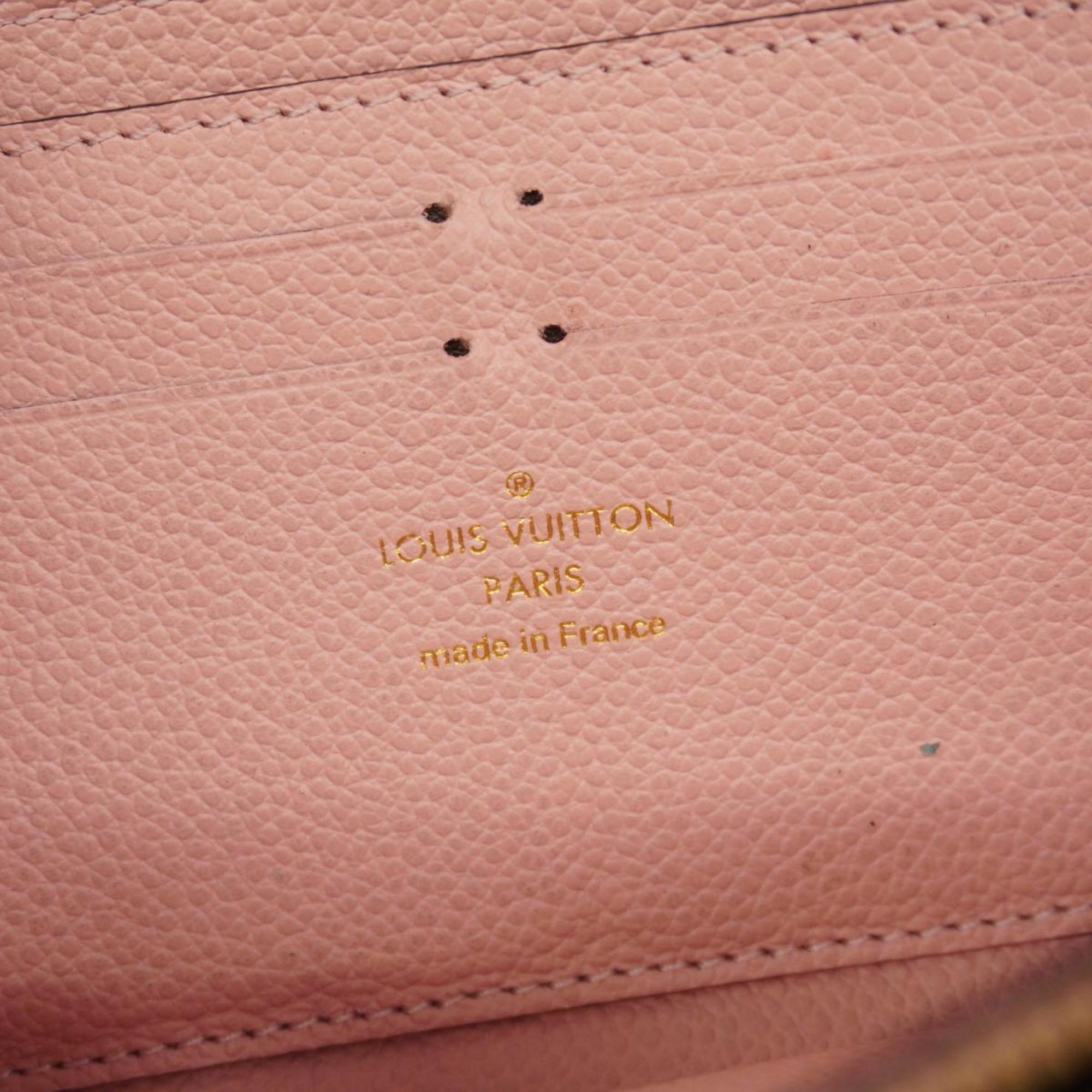 Louis Vuitton Long Wallet Monogram Empreinte Portefeuille Clemence M61265 Rose Ballerine Ladies