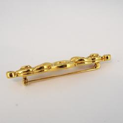 Christian Dior Brooch Rhinestone GP Plated Gold Women's