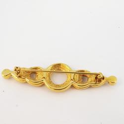 Christian Dior Brooch Rhinestone GP Plated Gold Women's