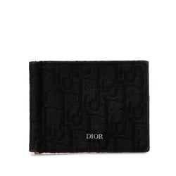 Christian Dior Dior Trotter Bi-fold Wallet Black Canvas Women's