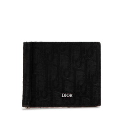 Christian Dior Dior Trotter Bi-fold Wallet Black Canvas Women's