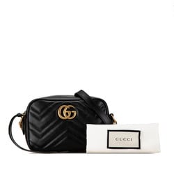 Gucci GG Marmont Quilted Shoulder Bag 448065 Black Leather Women's GUCCI