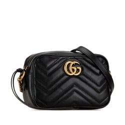 Gucci GG Marmont Quilted Shoulder Bag 448065 Black Leather Women's GUCCI