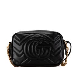 Gucci GG Marmont Quilted Shoulder Bag 448065 Black Leather Women's GUCCI