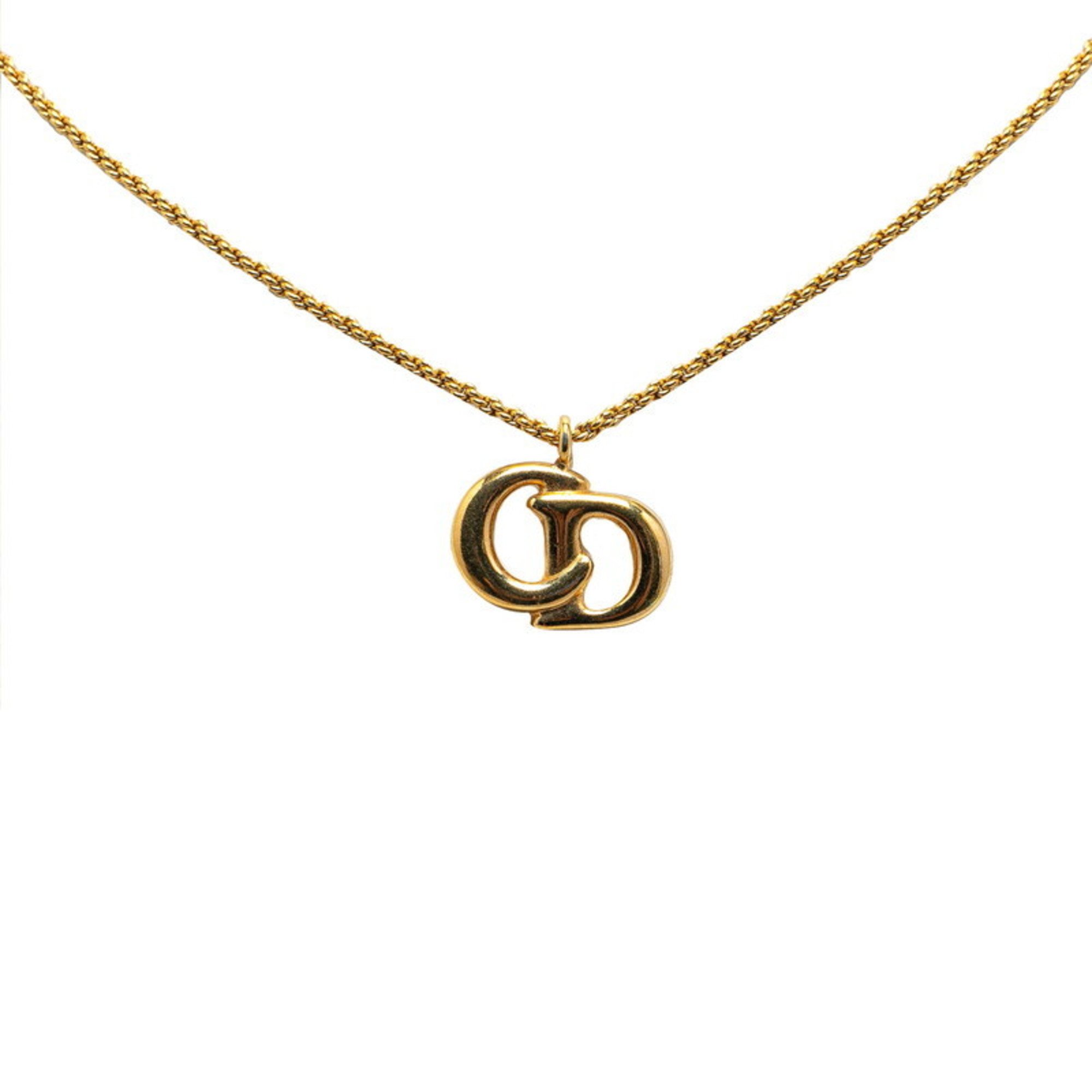 Christian Dior Dior CD Necklace Gold Plated Women's