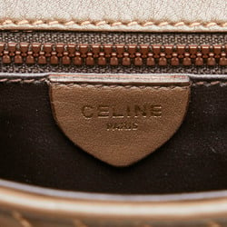 Celine quilted chain shoulder bag brown leather women's CELINE