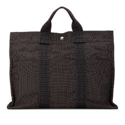 Hermes Air Line Tote MM Bag Grey Canvas Women's HERMES