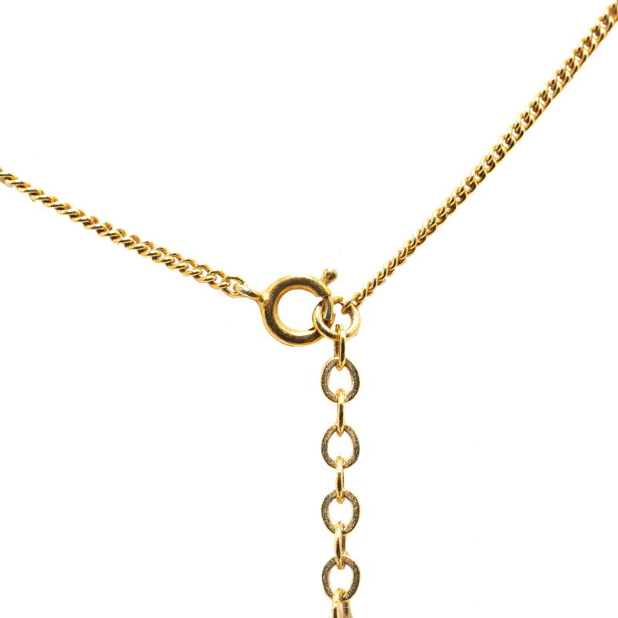 Christian Dior Dior Round CD Necklace Gold Plated Women's