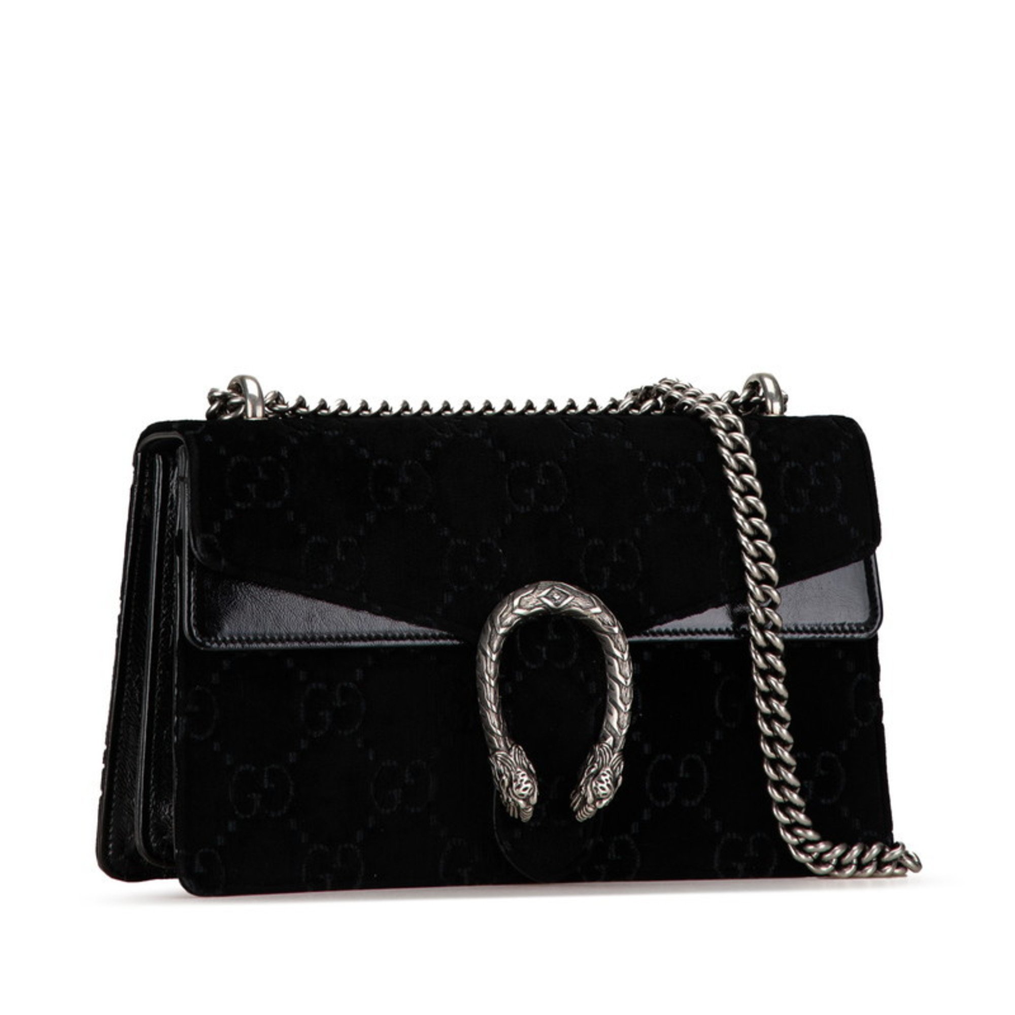 Gucci GG Velvet Dionysus Chain Shoulder Bag 400249 Black Leather Women's GUCCI