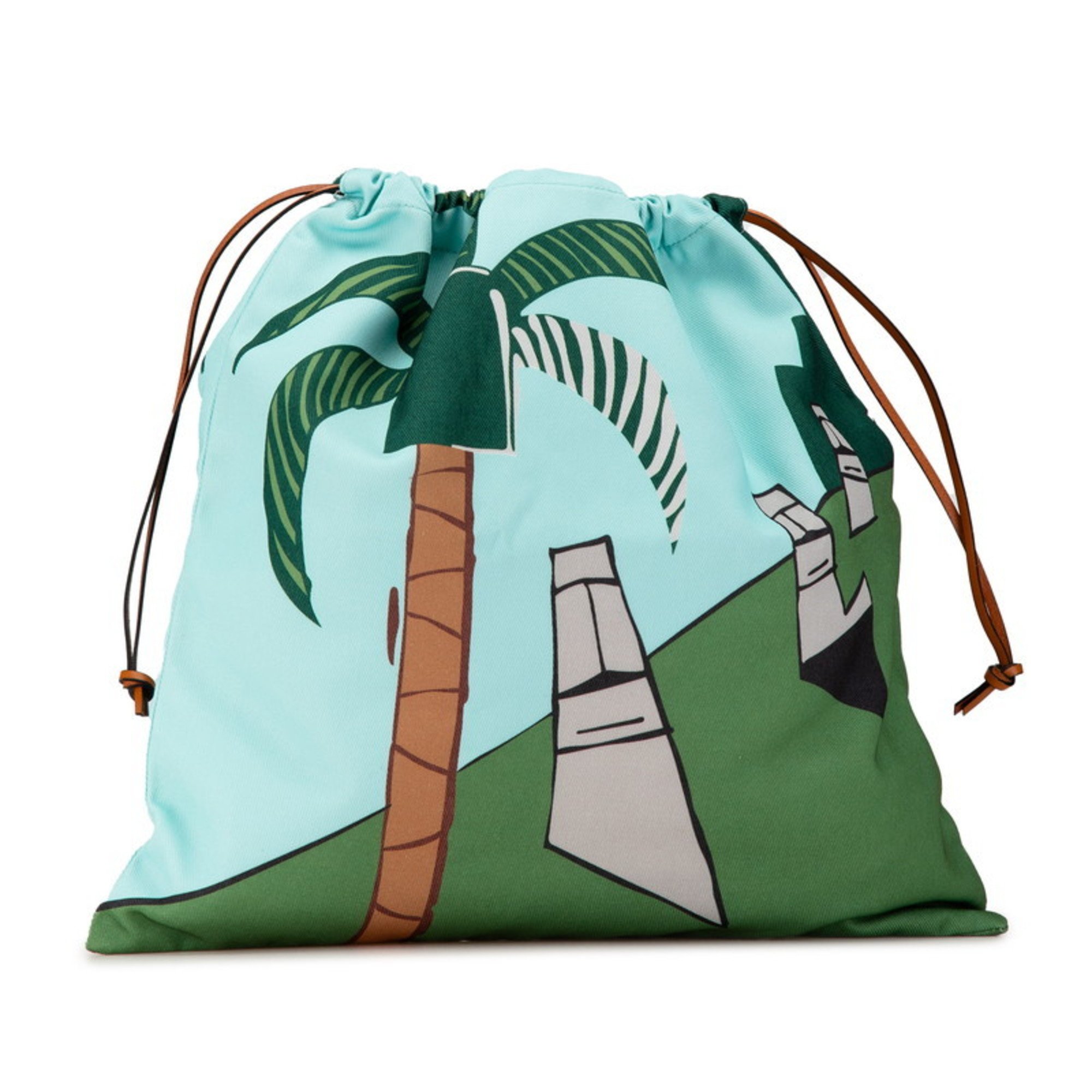 LOEWE KEM PRICE CAPSULE COLLECTION EASTER ISLAND BAG HANDBAG LIGHT BLUE GREEN CANVAS LEATHER WOMEN'S