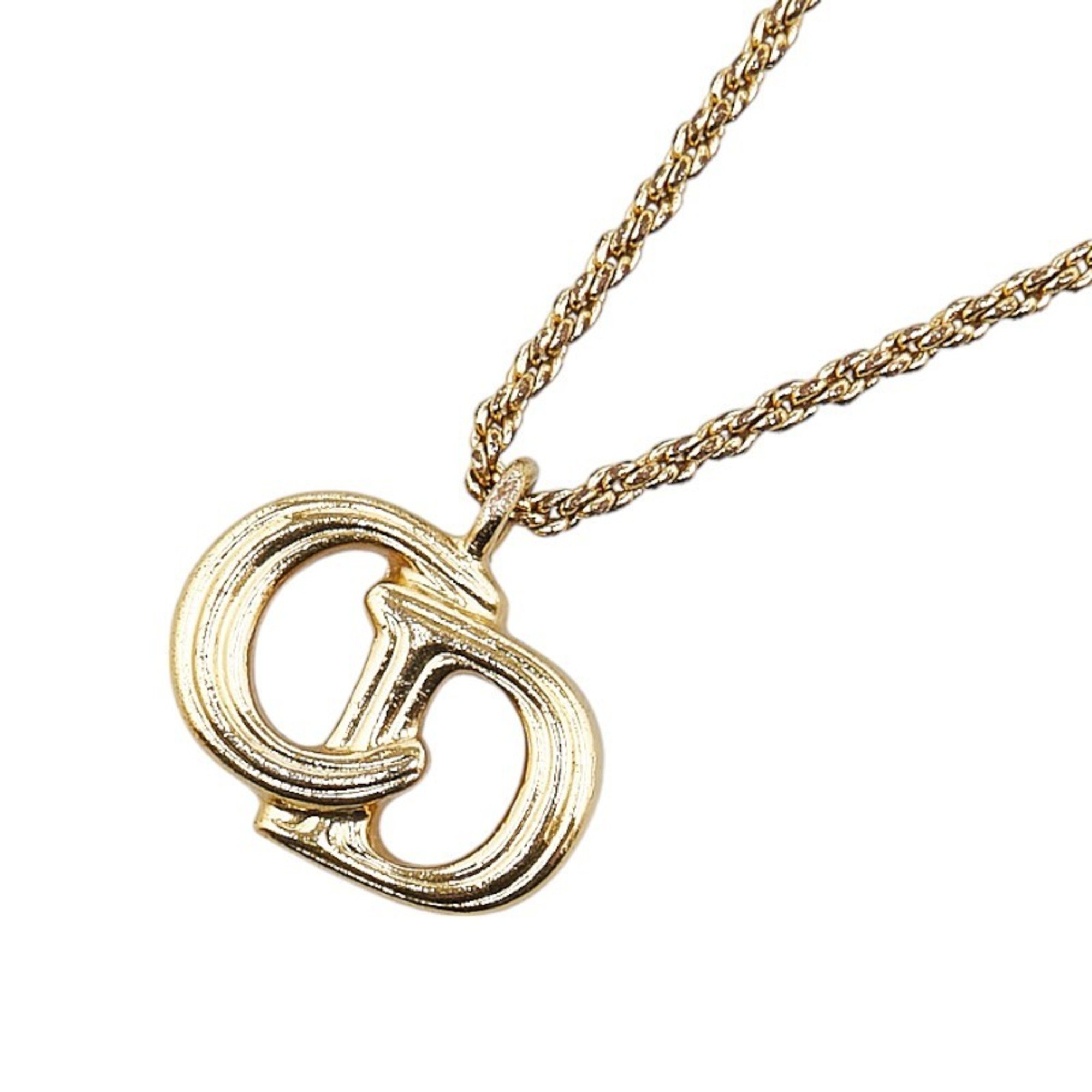 Christian Dior Dior CD Necklace Gold Plated Women's