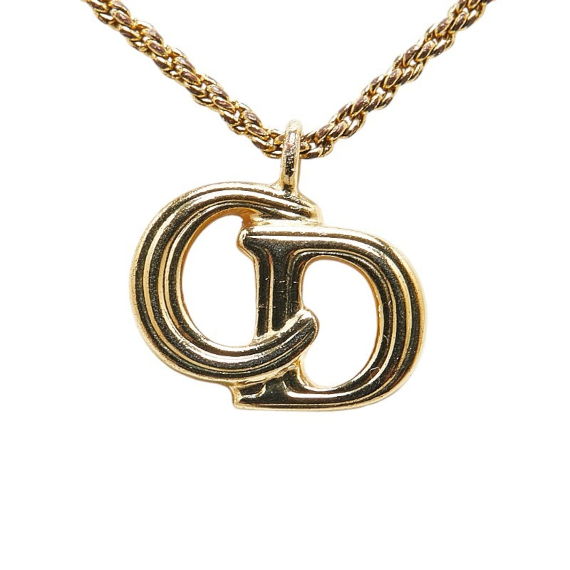 Christian Dior Dior CD Necklace Gold Plated Women's