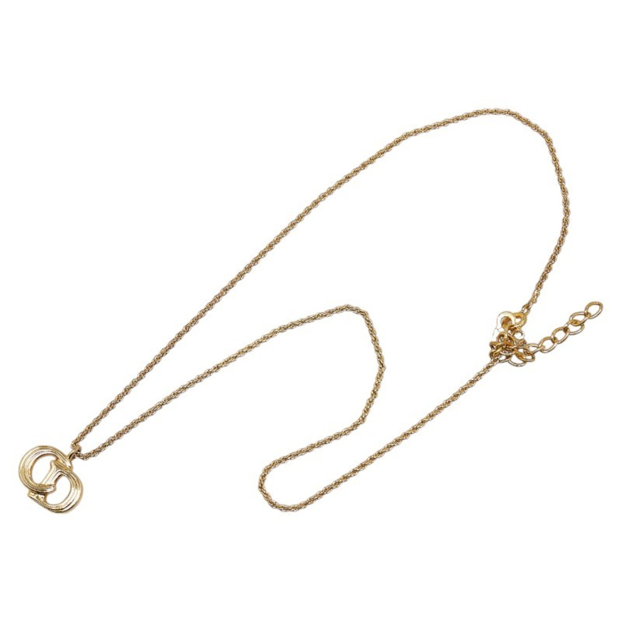 Christian Dior Dior CD Necklace Gold Plated Women's