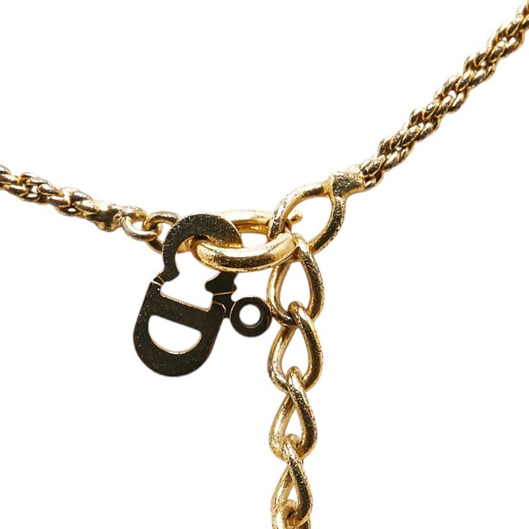 Christian Dior Dior CD Necklace Gold Plated Women's