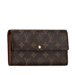 Louis Vuitton Monogram Pochette Porte Monnaie Credit Long Wallet M61725 Brown PVC Leather Women's LOUIS VUITTON