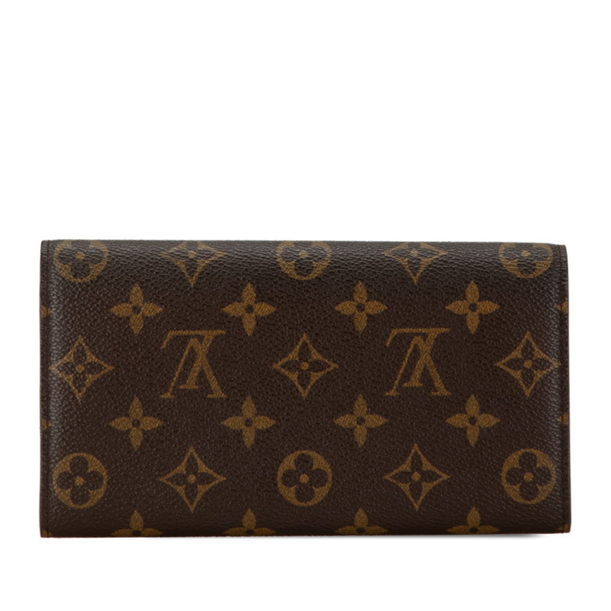 Louis Vuitton Monogram Pochette Porte Monnaie Credit Long Wallet M61725 Brown PVC Leather Women's LOUIS VUITTON