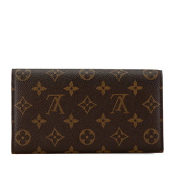 Louis Vuitton Monogram Pochette Porte Monnaie Credit Long Wallet M61725 Brown PVC Leather Women's LOUIS VUITTON