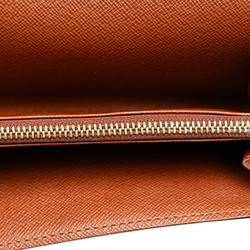 Louis Vuitton Monogram Pochette Porte Monnaie Credit Long Wallet M61725 Brown PVC Leather Women's LOUIS VUITTON