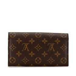 Louis Vuitton Monogram Pochette Porte Monnaie Credit Long Wallet M61725 Brown PVC Leather Women's LOUIS VUITTON