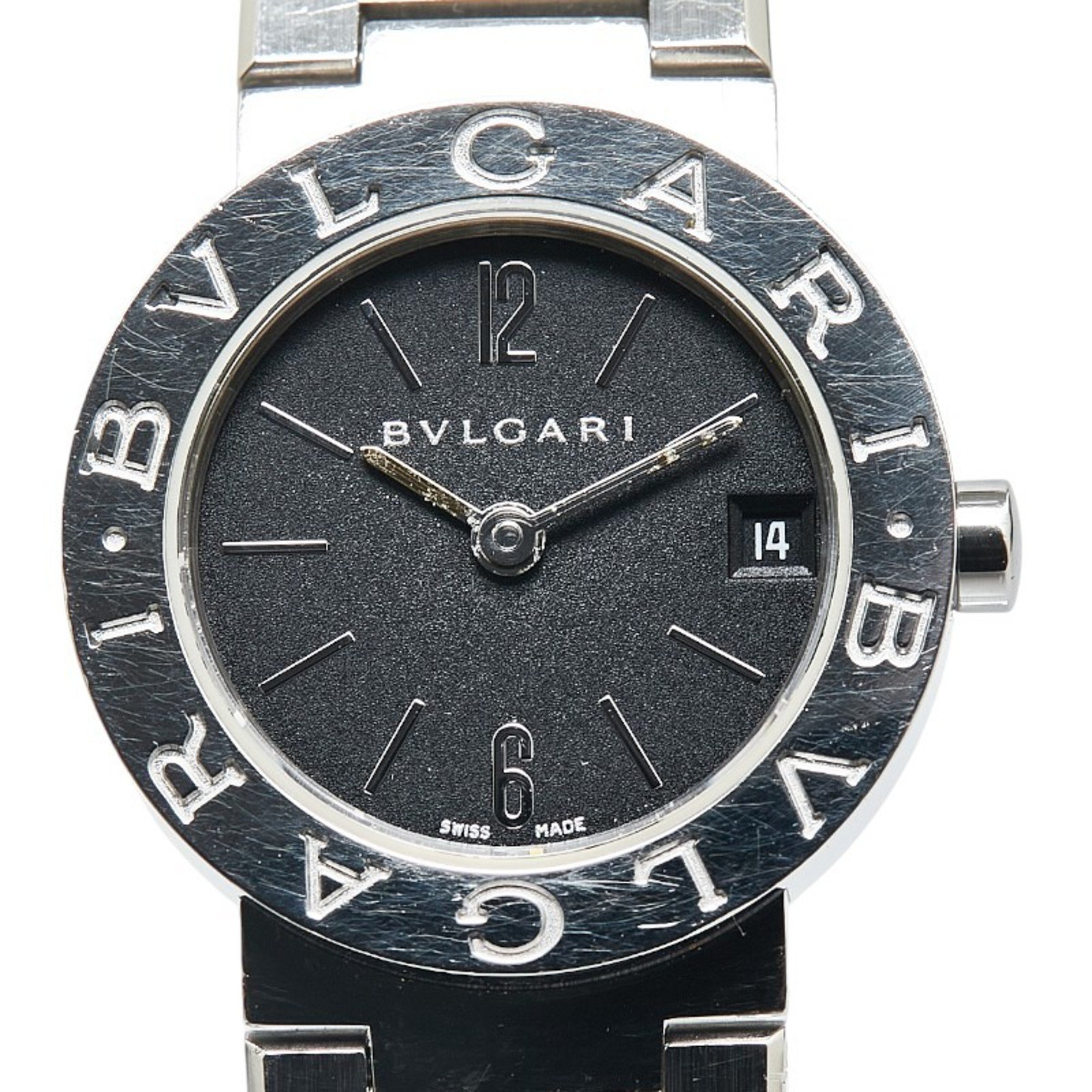 BVLGARI Watch BB23SS Quartz Black Dial Stainless Steel Women's