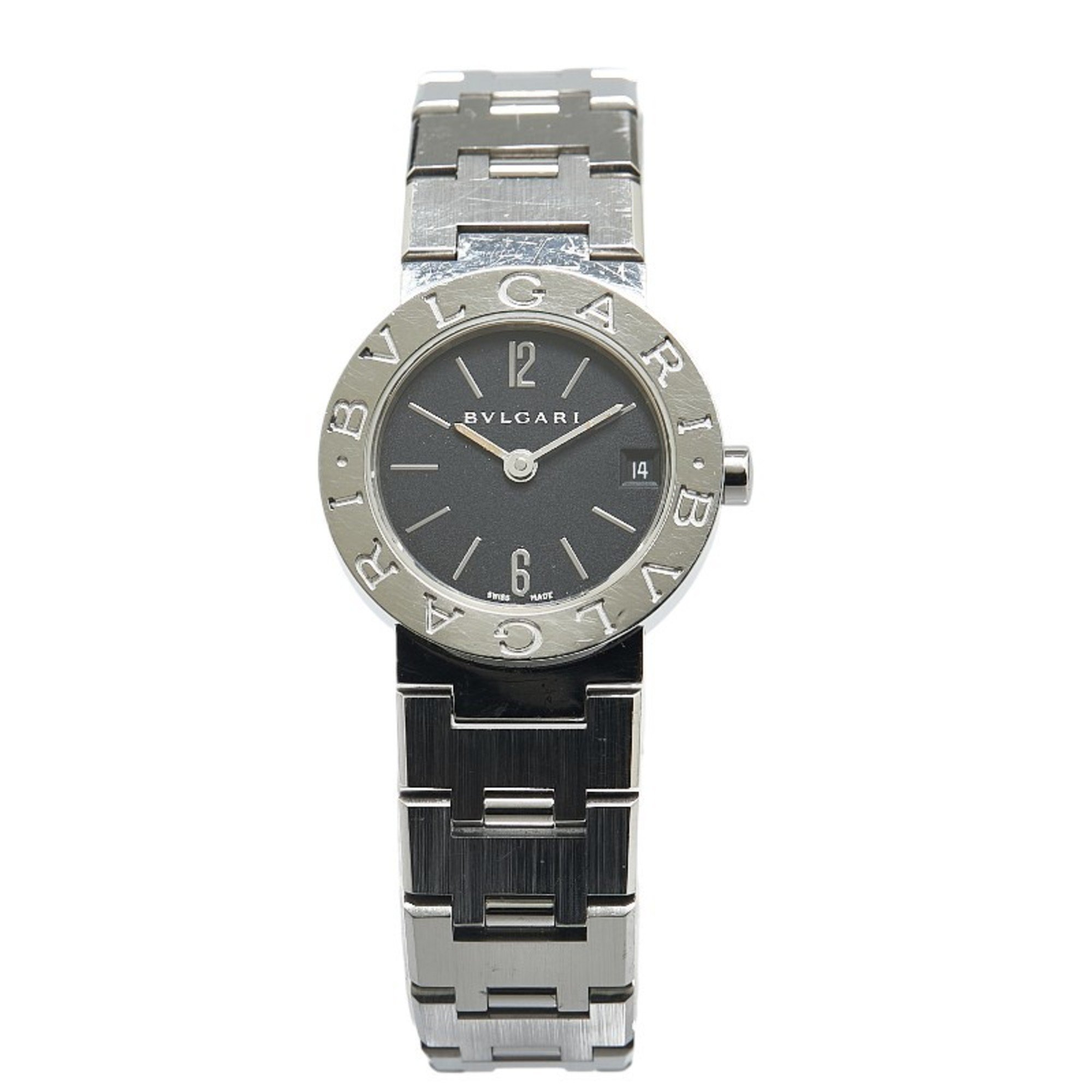 BVLGARI Watch BB23SS Quartz Black Dial Stainless Steel Women's