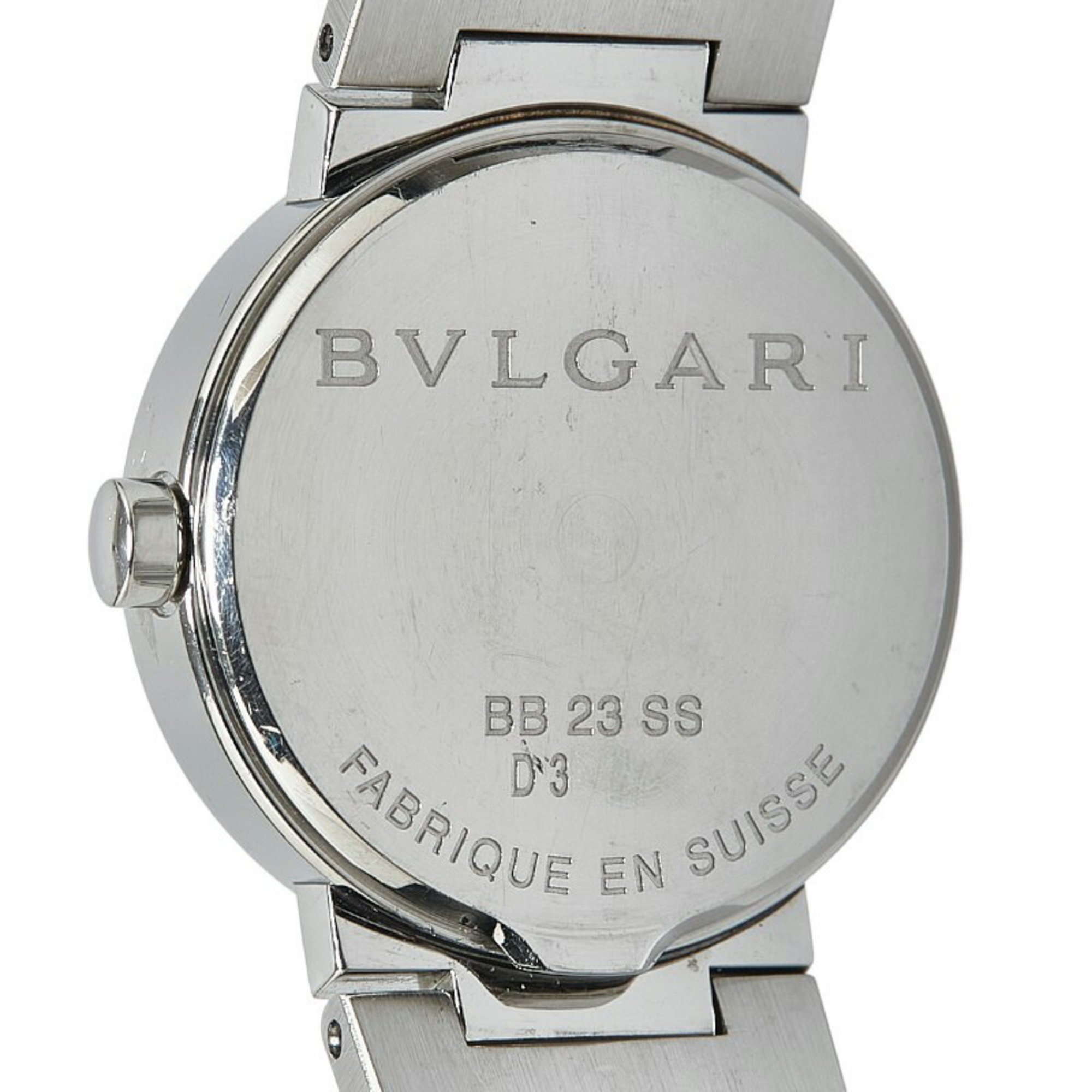 BVLGARI Watch BB23SS Quartz Black Dial Stainless Steel Women's