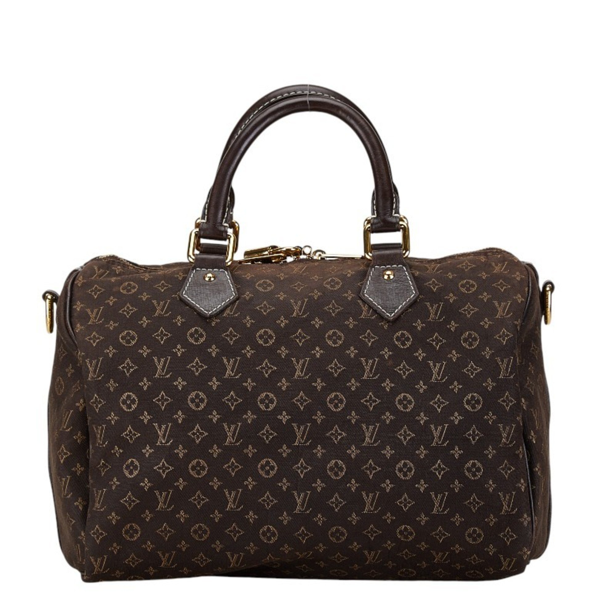 Louis Vuitton Monogram Run Speedy 30 Handbag Boston Bag M95224 Ebene Brown Canvas Leather Women's LOUIS VUITTON