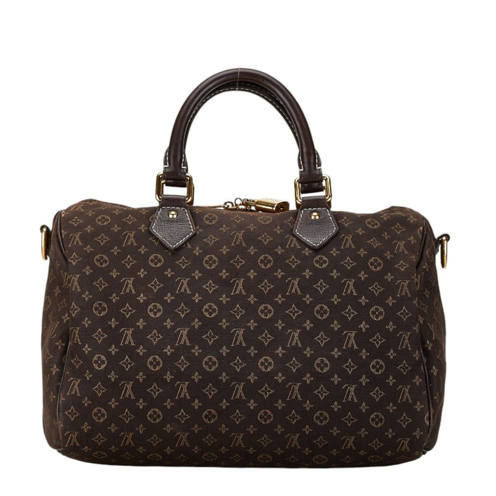 Louis Vuitton Monogram Run Speedy 30 Handbag Boston Bag M95224 Ebene Brown Canvas Leather Women's LOUIS VUITTON