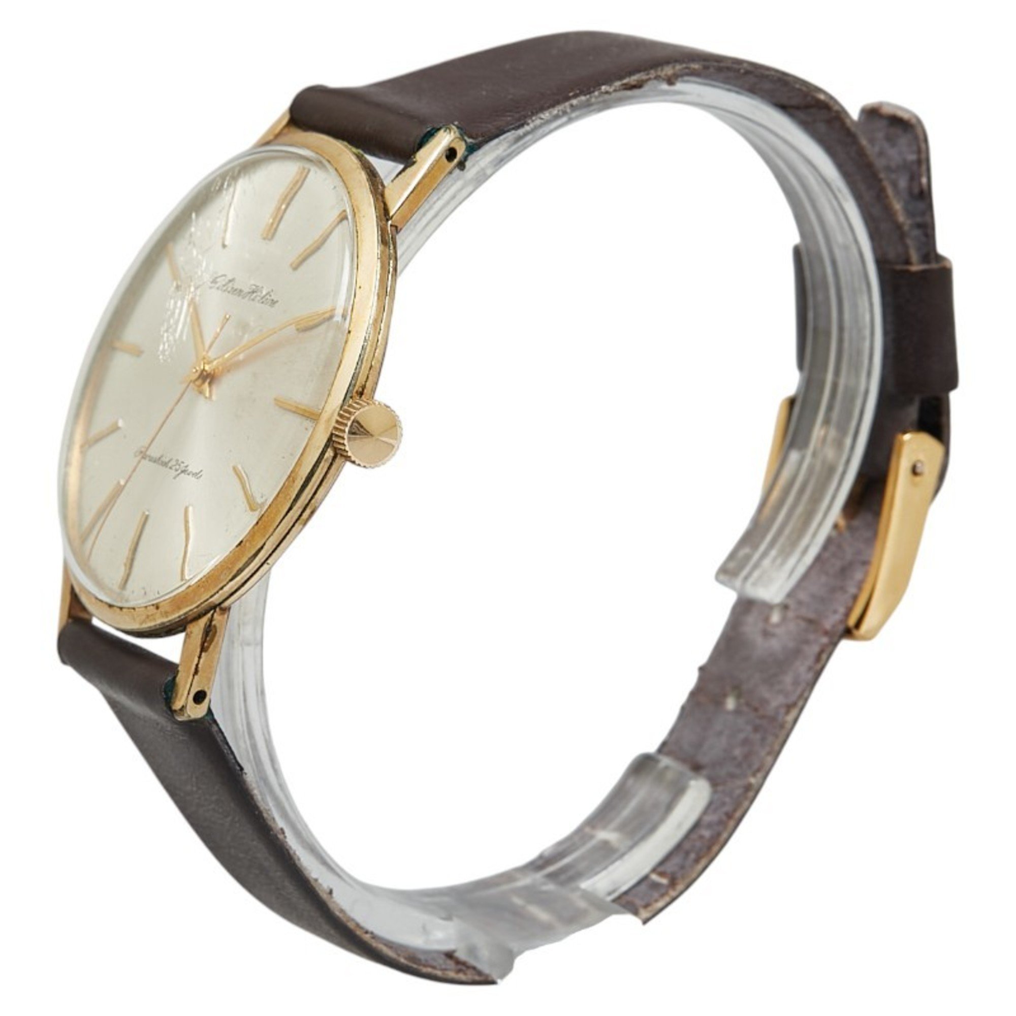 Citizen Highline Watch HL5150708 Hand-wound Gold Dial K14YG Yellow Leather Ladies CITIZEN