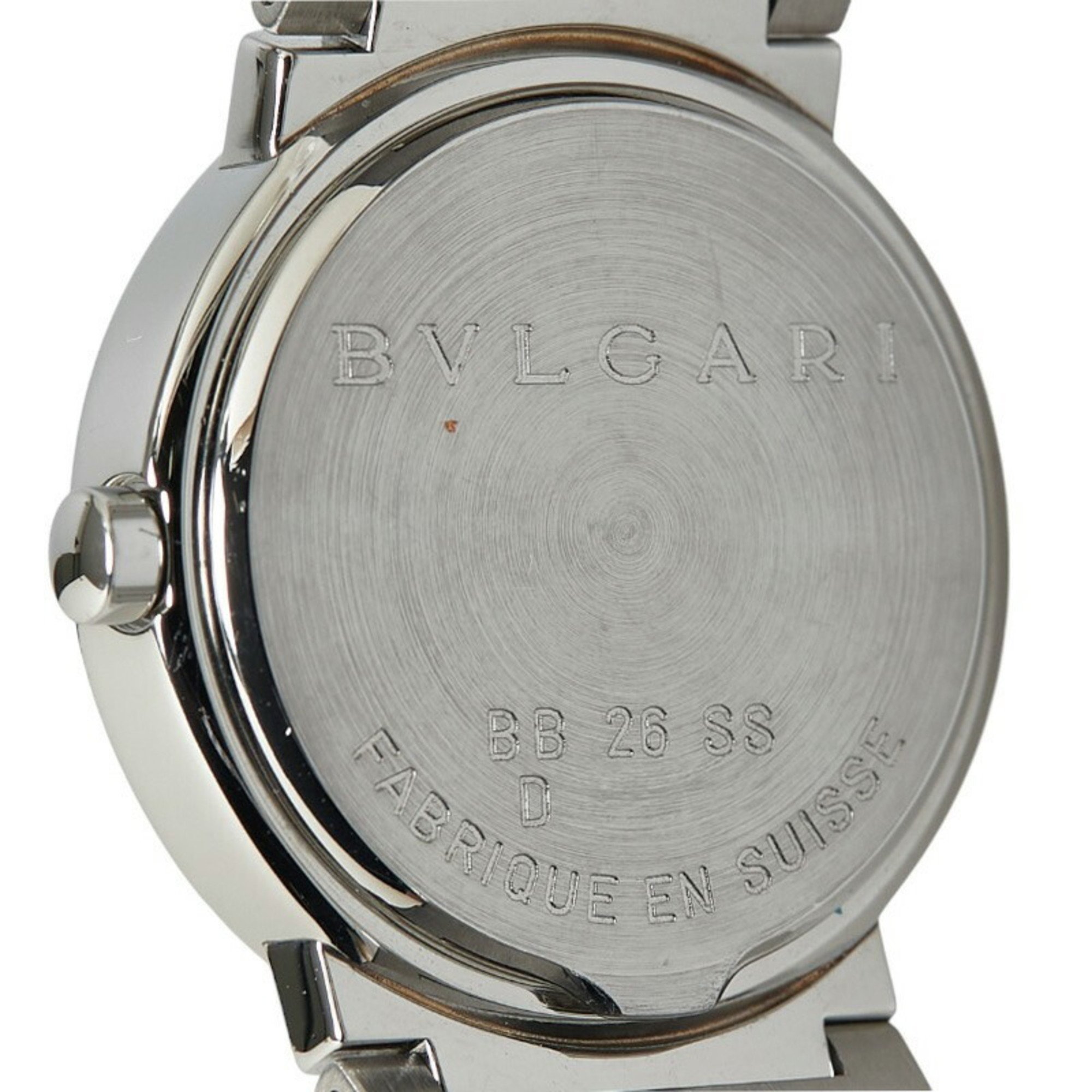 BVLGARI Watch BB26SS Quartz Black Dial Stainless Steel Women's