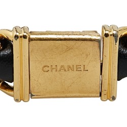 Chanel Premiere Watch Size: M H0001 Quartz Black Dial Plated Leather Women's CHANEL