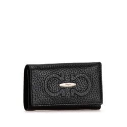 Salvatore Ferragamo Gancini Key Case Black Leather Women's