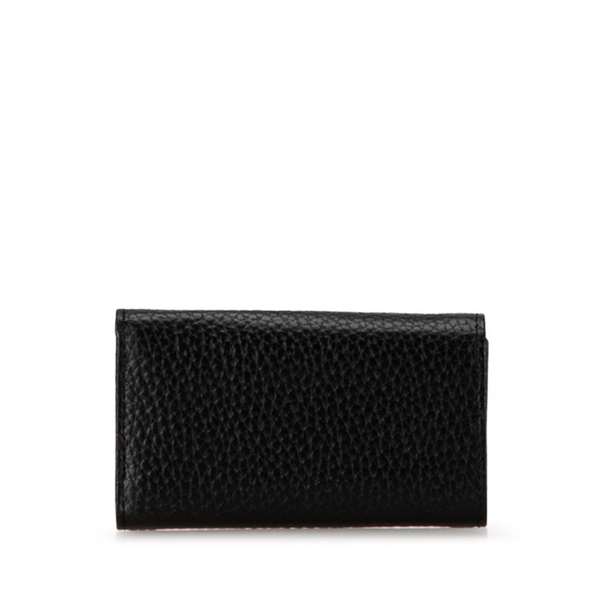 Salvatore Ferragamo Gancini Key Case Black Leather Women's