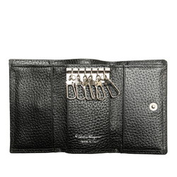 Salvatore Ferragamo Gancini Key Case Black Leather Women's