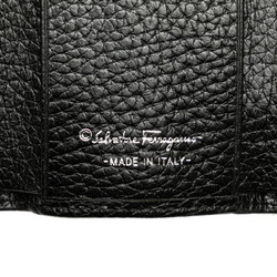 Salvatore Ferragamo Gancini Key Case Black Leather Women's