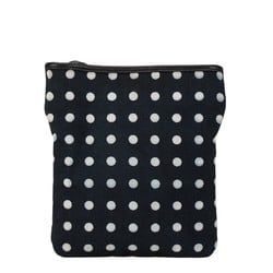 Saint Laurent Dot Polka Shoulder Bag Black White Canvas Leather Women's SAINT LAURENT