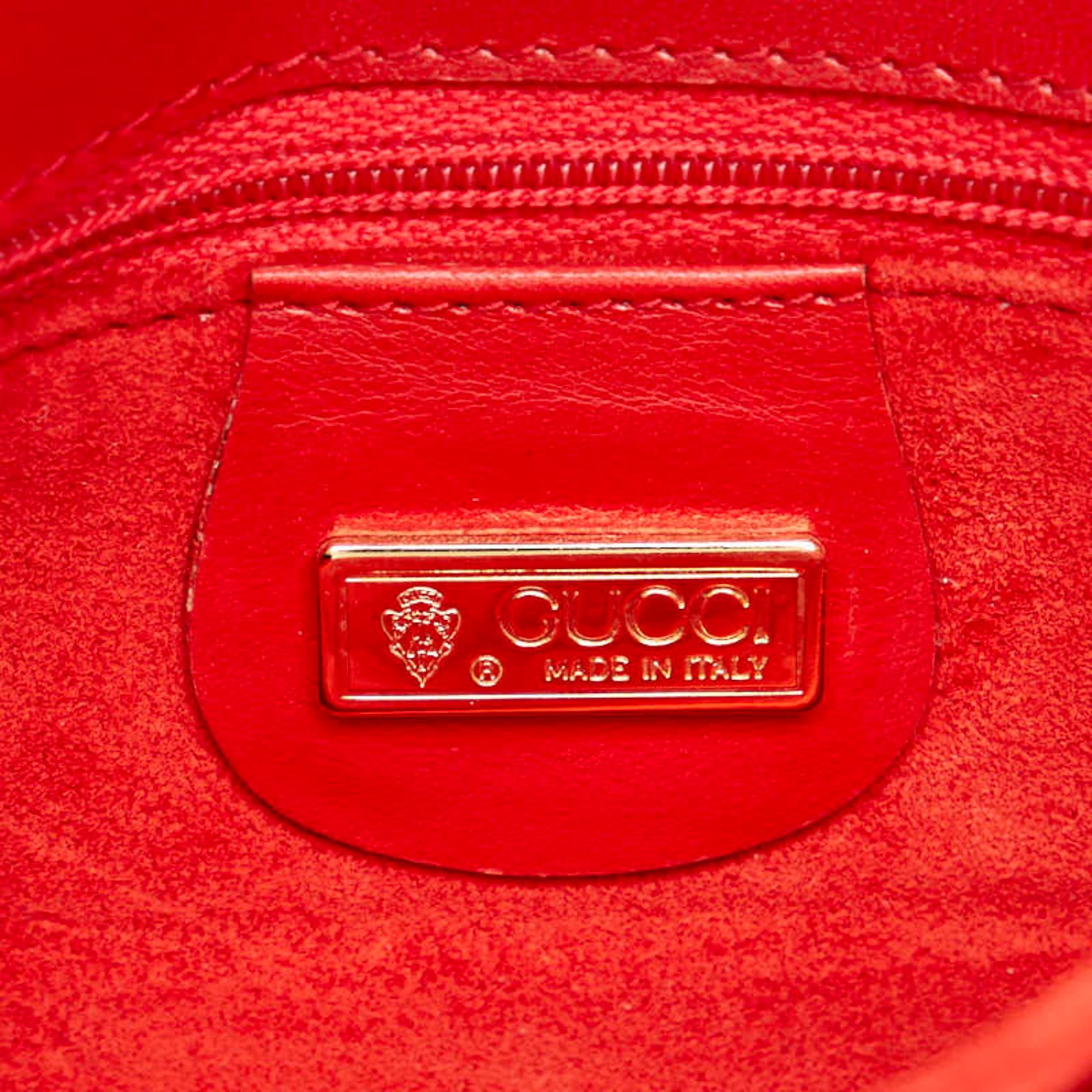 GUCCI Old Gucci Shoulder Bag 004 056 0002 Red Leather Women's