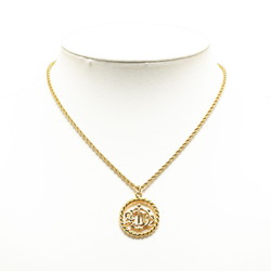 Christian Dior Dior Twist Round Necklace Gold Plated Women's