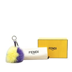 Fendi Bonbon Bag Charm Keychain Purple Yellow Blue Fur Leather Women's FENDI