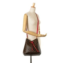 Louis Vuitton Monogram NeoNoe Shoulder Bag M44021 Coquelicot Red Brown PVC Leather Women's LOUIS VUITTON