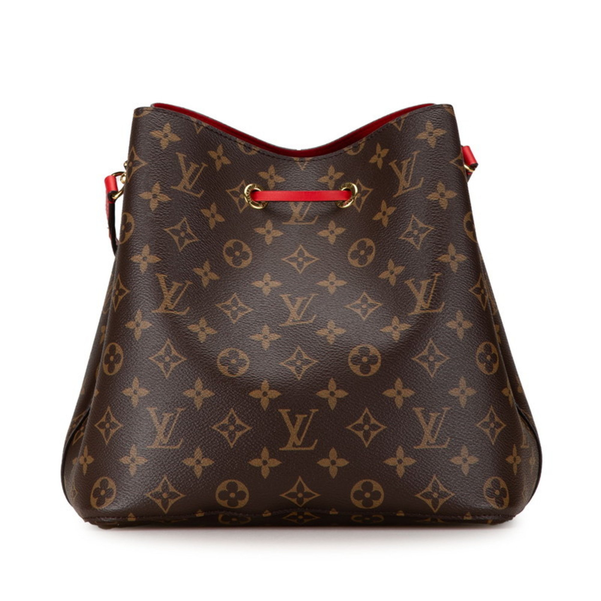 Louis Vuitton Monogram NeoNoe Shoulder Bag M44021 Coquelicot Red Brown PVC Leather Women's LOUIS VUITTON