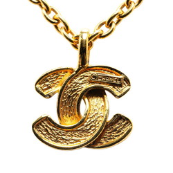 Chanel Matelasse Coco Mark Necklace Gold Plated Women's CHANEL