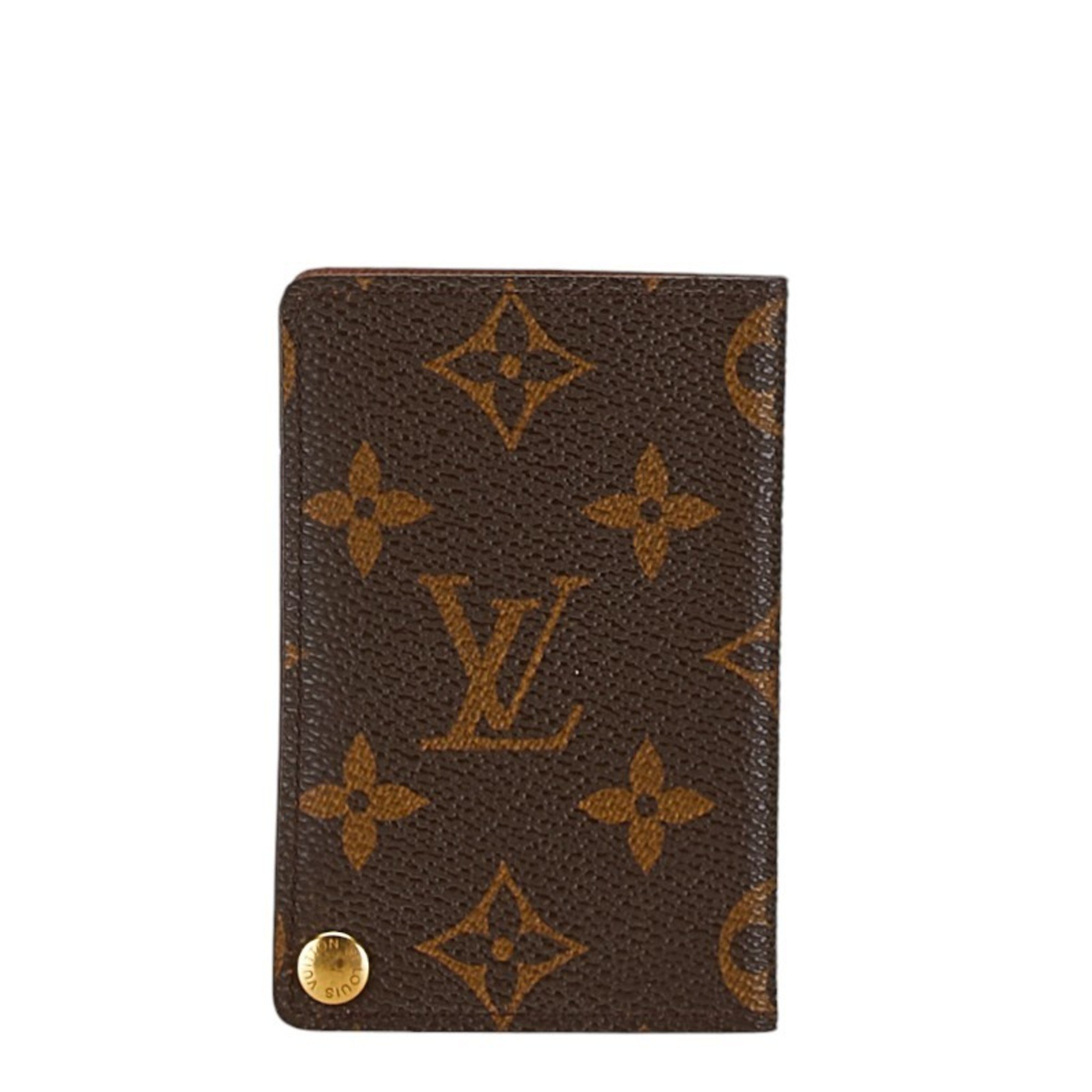 Louis Vuitton Monogram Porte Carte Credit Pression Card Case M60937 Brown PVC Leather Women's LOUIS VUITTON