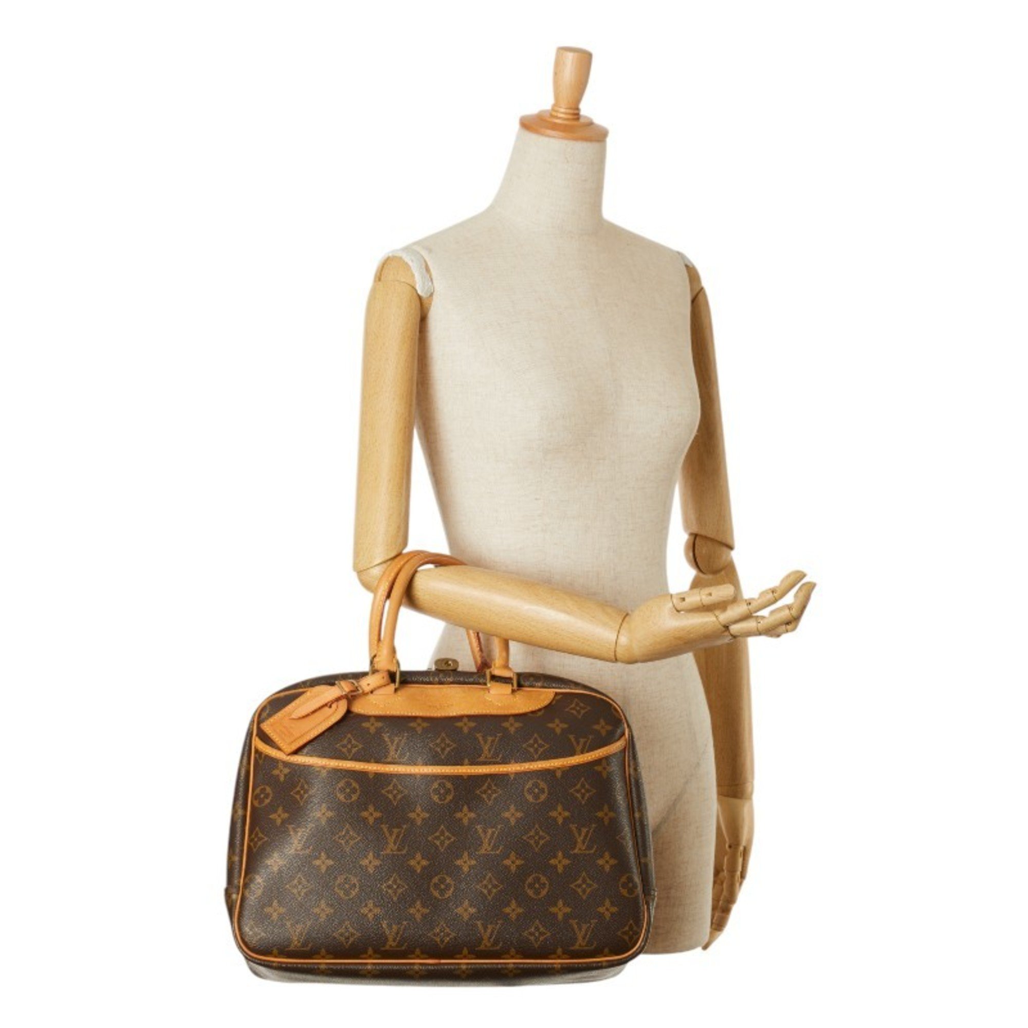 Louis Vuitton Monogram Deauville Handbag M47270 Brown PVC Leather Women's LOUIS VUITTON