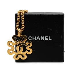 Chanel Coco Mark Aztec Chain Necklace Gold Plated Women's CHANEL