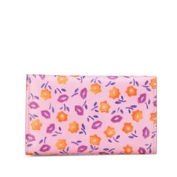 Prada Flower Motif 6-ring Key Case 1PG222 Pink Multicolor Leather Women's PRADA